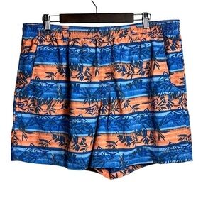 Columbia PFG Fishing Water Shorts Men's XL Pockets Lined Tropical Leaf Print